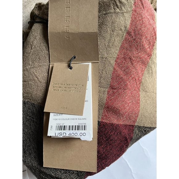 Burberry Women Wool Beige House Check Square Scarf - Picture 7 of 10
